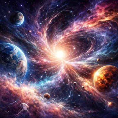 Тайны мироздания - абстрактная космическая композиция Понимание гиперфизических аспектов человека, тайны миро